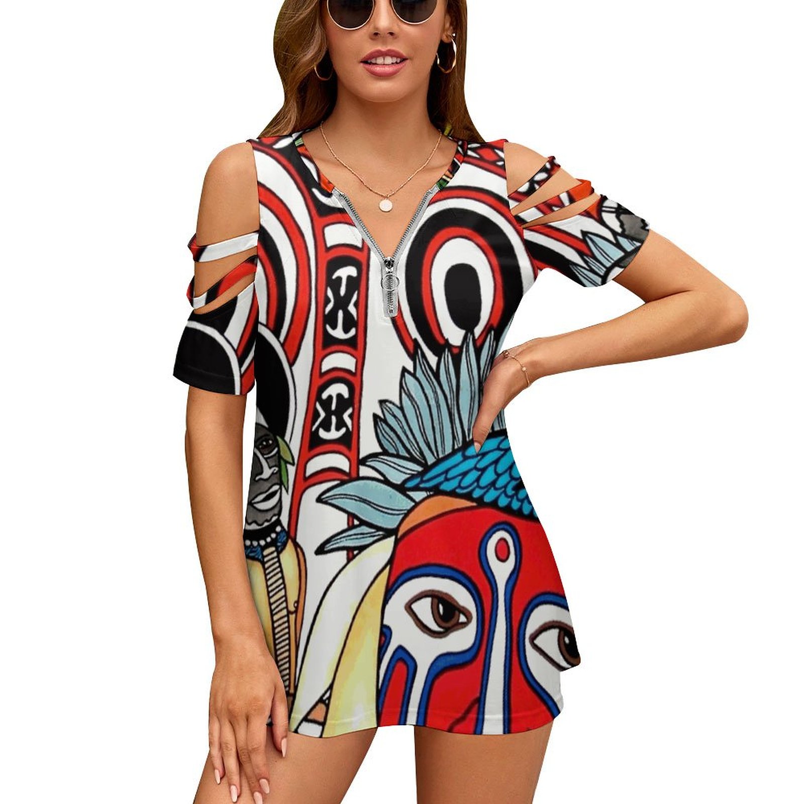 Women Fashion Png - T-Shirt à Manches Courtes et Col