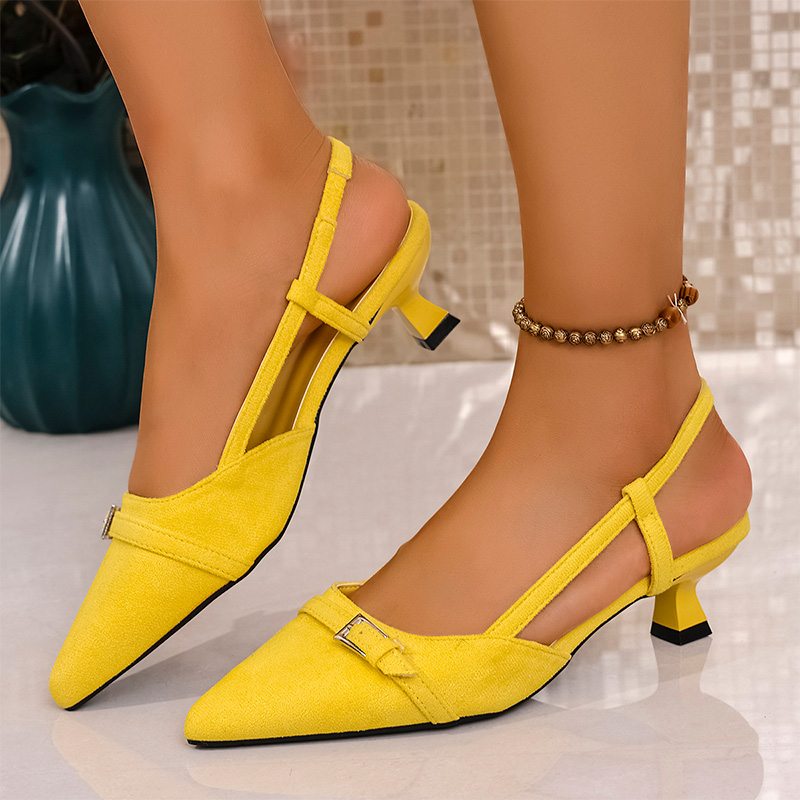 Women'S Fashion Summer 2025 - Mode jaune talons hauts sandales pour