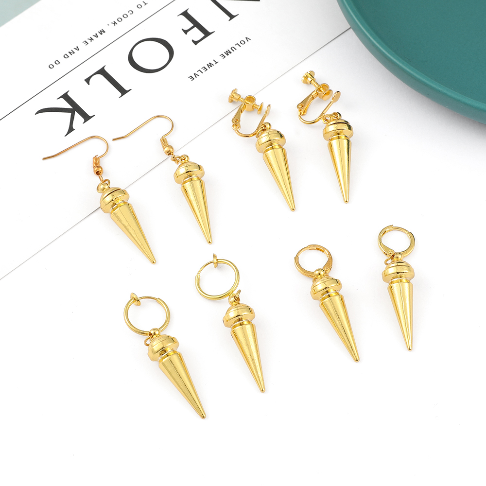 Women Fashion Hub - Boucles d'oreilles minimalistes dorées style anime,