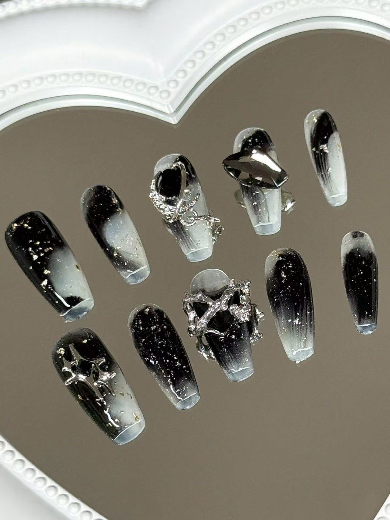 Women Fashion Photoshoot - 10 faux ongles longs trapézoïdaux de
