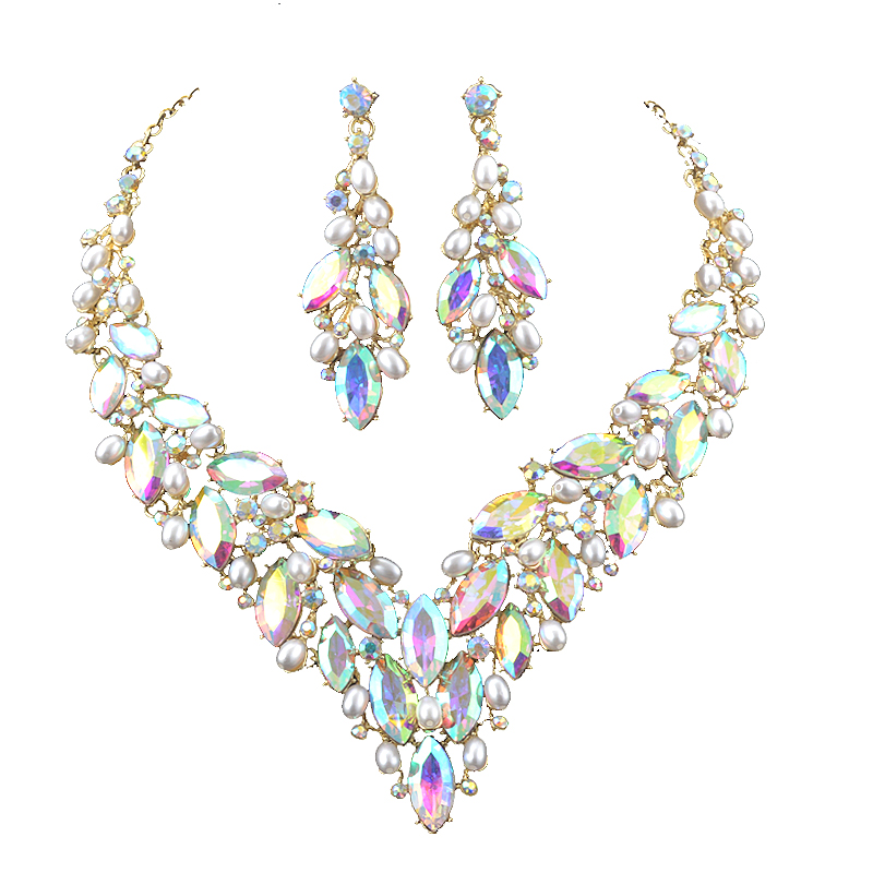 Women'S Fashion Jewellery - Collier et boucle d'oreille en cristal
