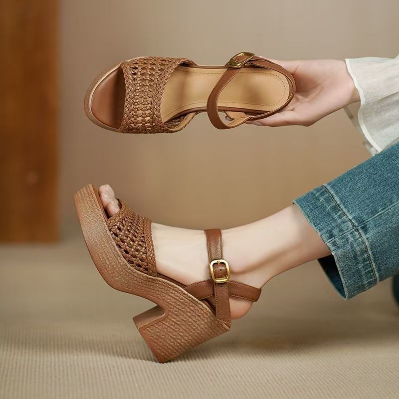 Women'S Fashion Summer 2025 - Sandales à talons hauts tressées pour