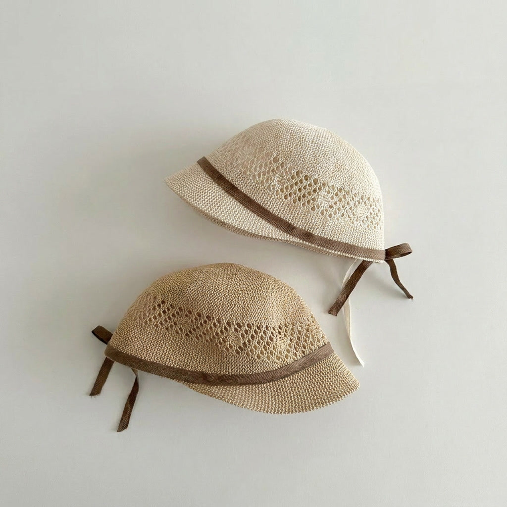 Straw Hat Summer - Casquette plate d'été pour enfants 2-5T,