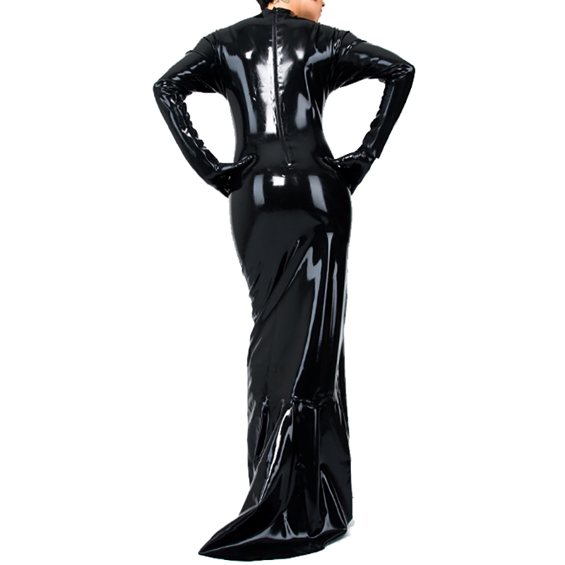 Noir Manches sulfSexy Latex Ro - Bodycon Dress Women avis et prix