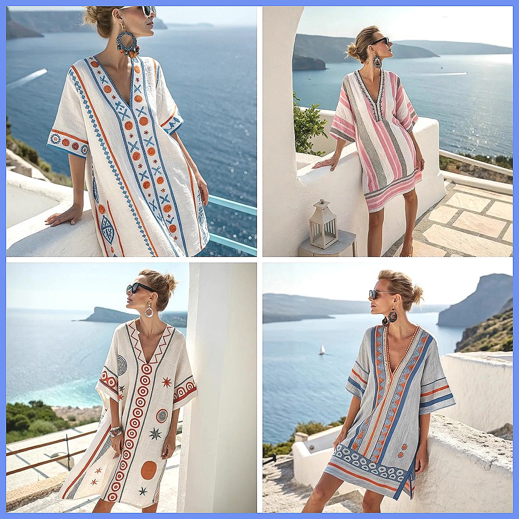 Robe de plage ample à imprimé  - Floral Summer Dress avis et prix