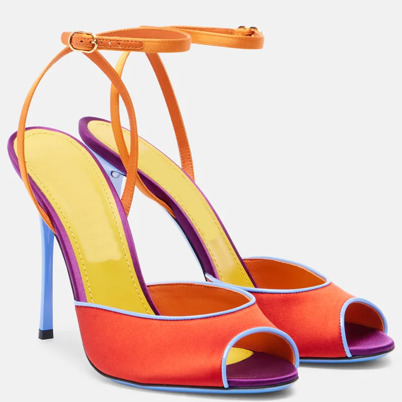Sandales à bout ouvert en sati - Women Fashion Nova avis et prix