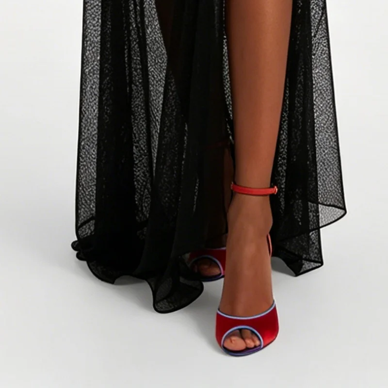 Sandales à bout ouvert en sati - Women Fashion Nova avis et prix