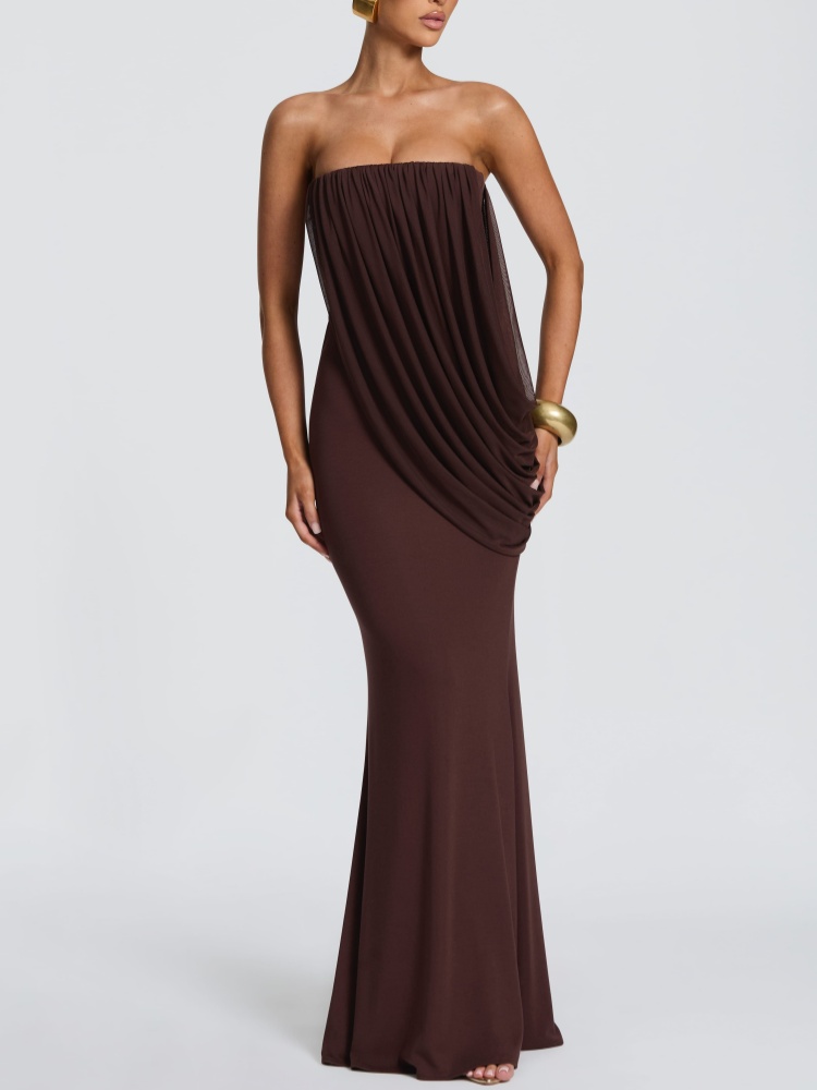 Robe longue sirène drapée sans - Bodycon Dress Women avis et prix