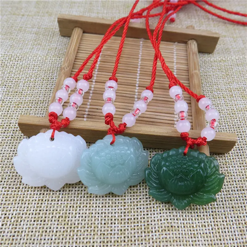 Pendentif Lotus en Jade vert n - Women'S Fashion Jewellery avis et prix